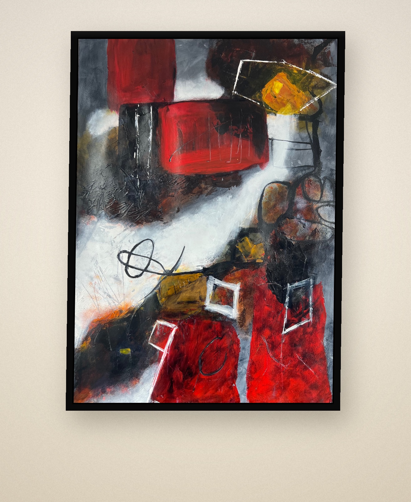 Artwork titled Held in Red by Andrew Bowers